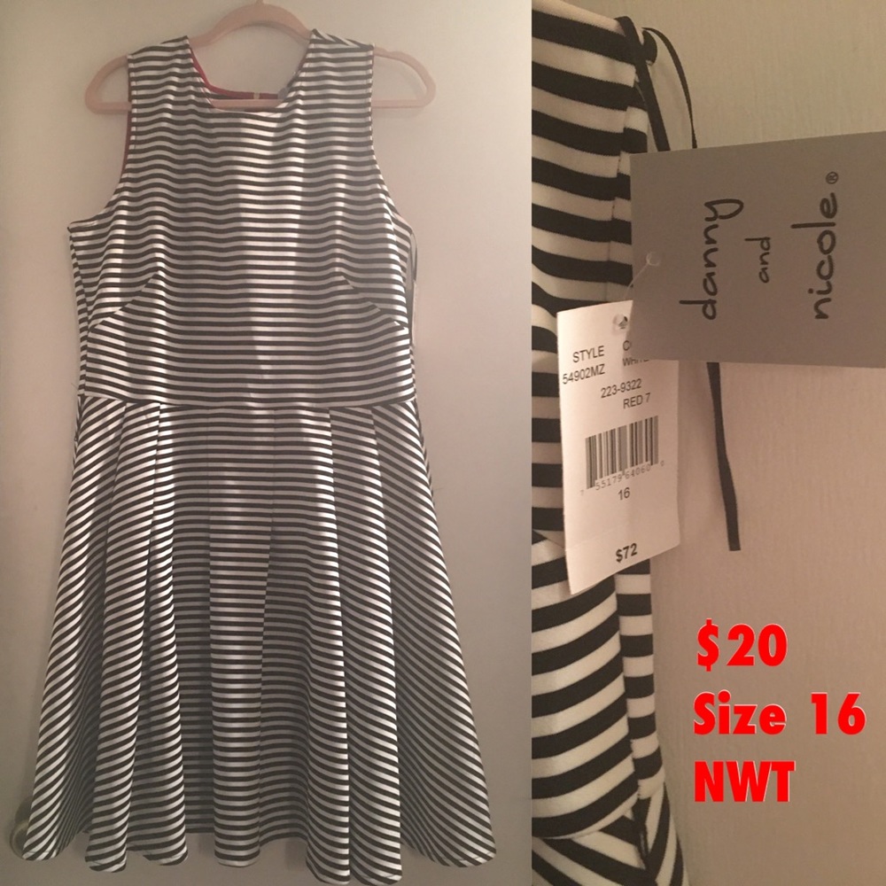 Size 16 striped skater dress. NEW with tags.
